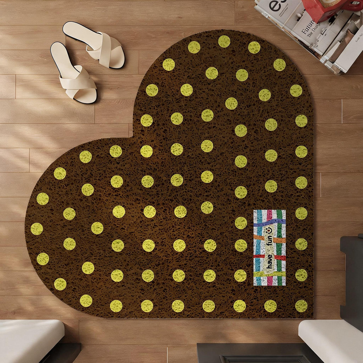 Retro Polka Heart Doormat