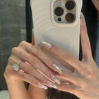 Aurora Chrome Oval Press-On Nails