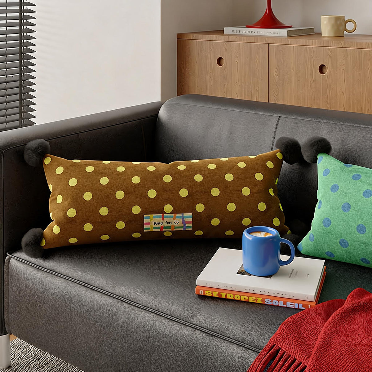Pom Pom Polka Bolster Cushion
