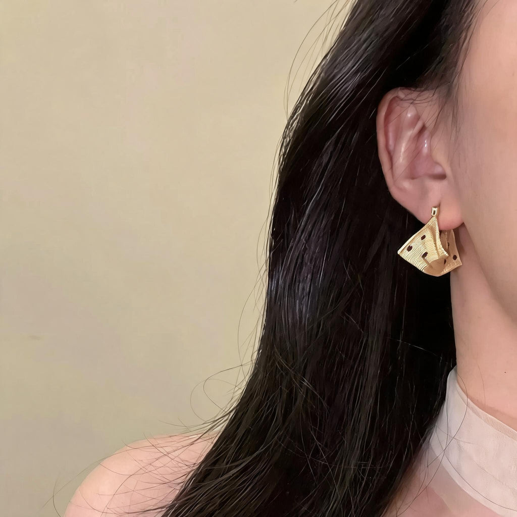 Polka Dot Purse Hoop Earrings