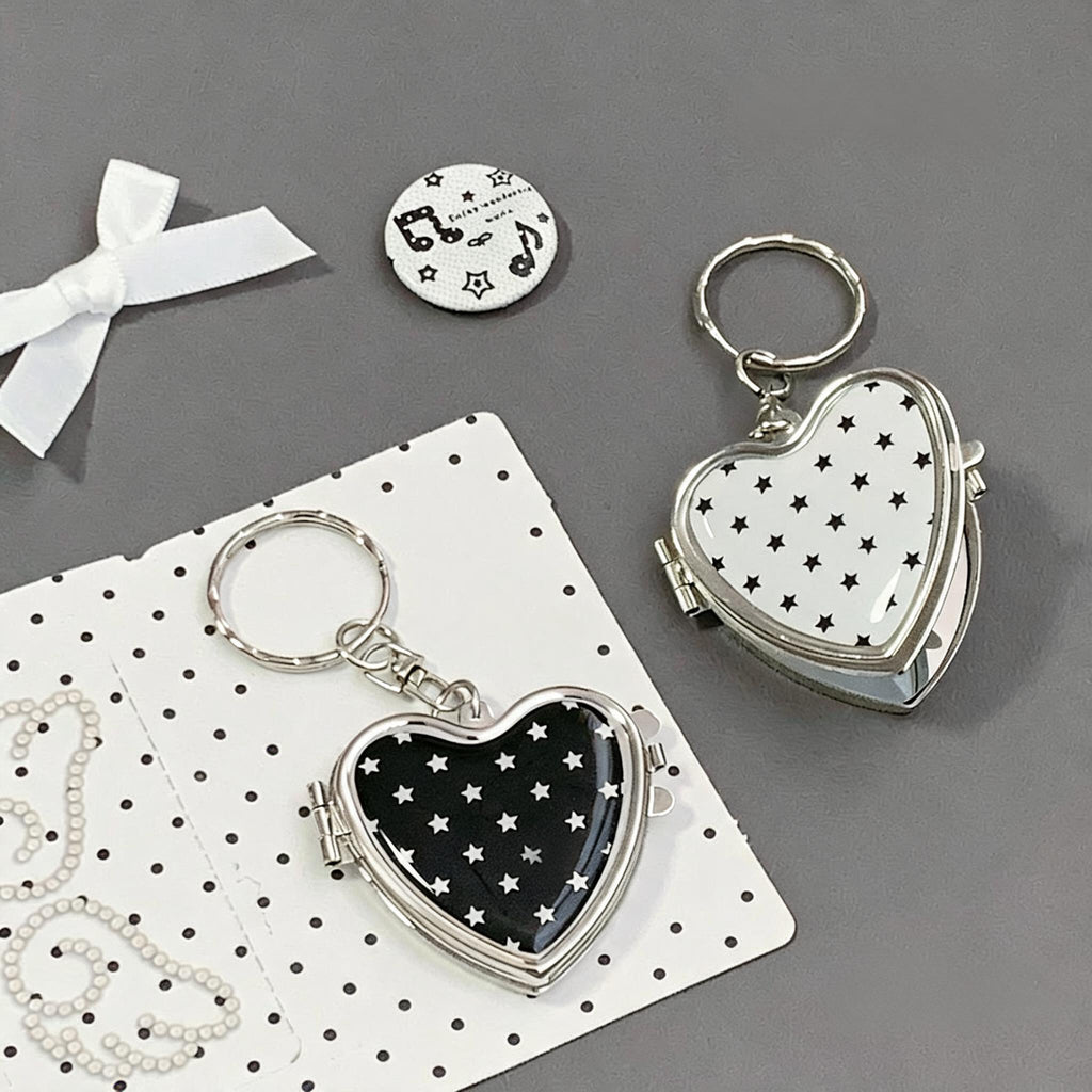 Starry Heart Mirror Keyring