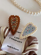 Scalloped Heart Sparkle Hair Clip
