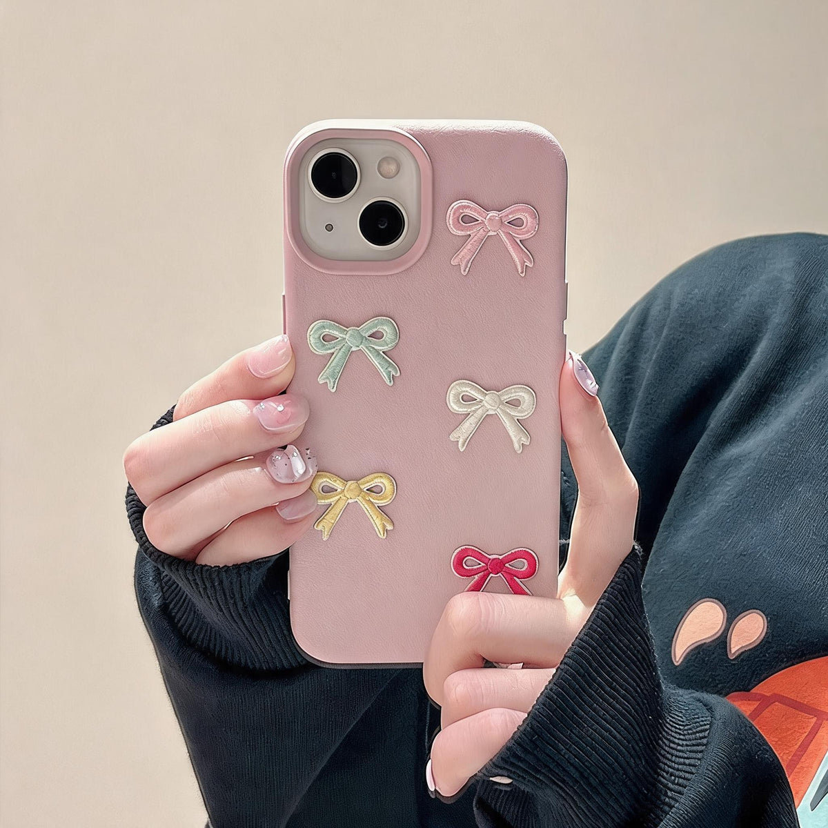 Embroidered Bow iPhone Case