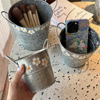 Painted Daisy Brush Bucket