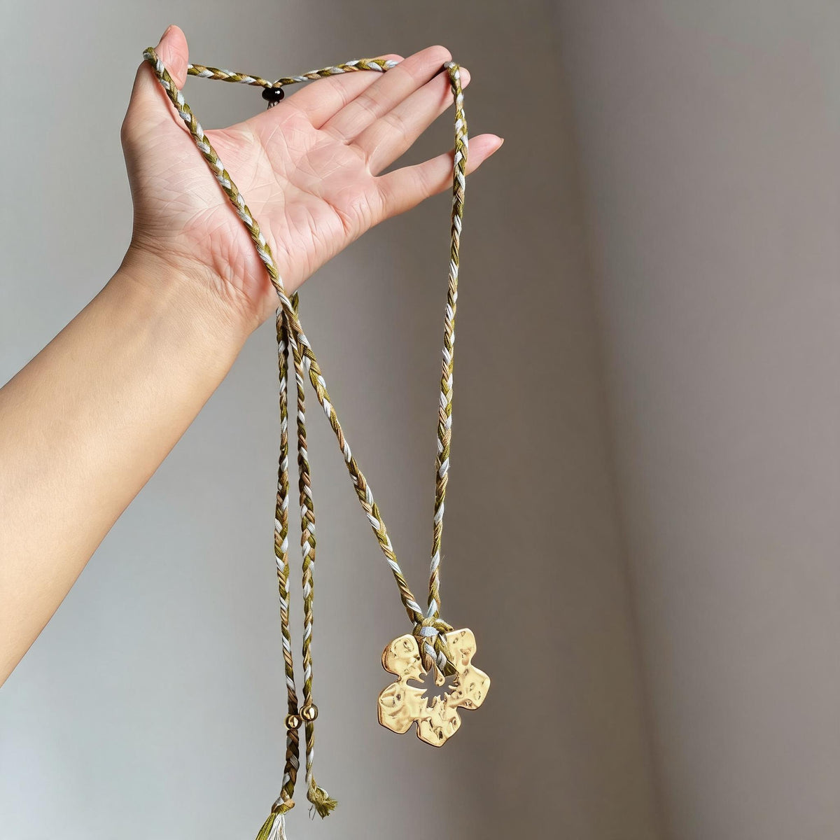 Hibiscus Braided Cord Necklace