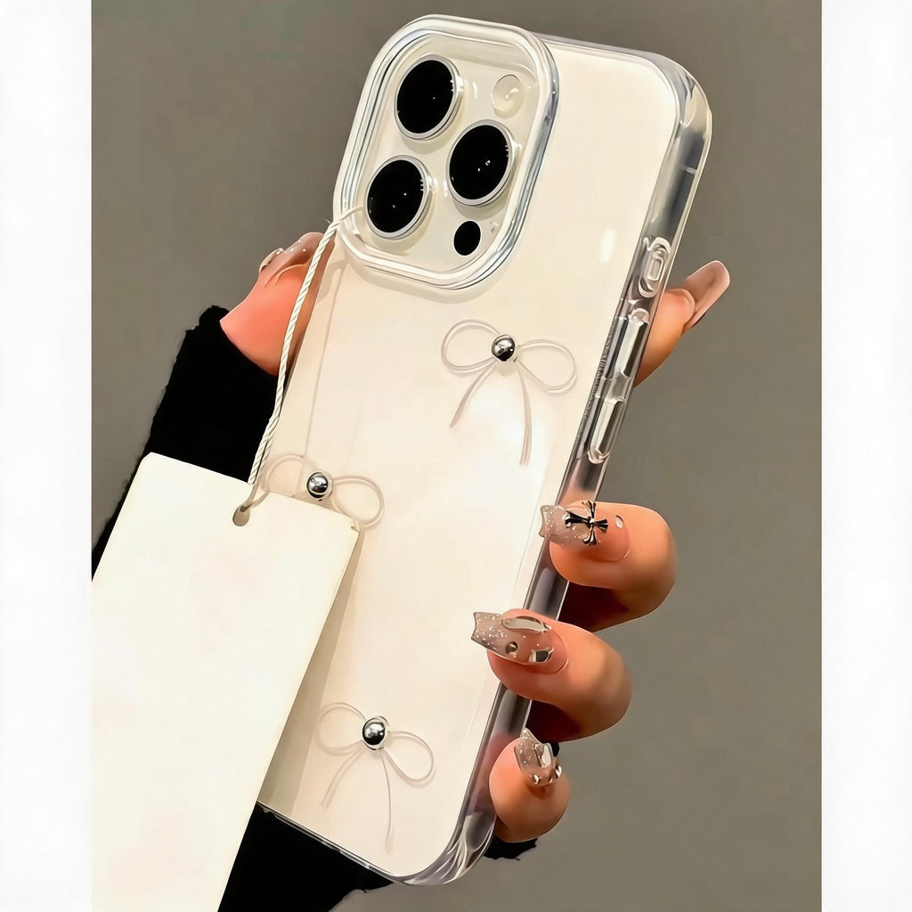 Pearl Bow Clear Phone Case