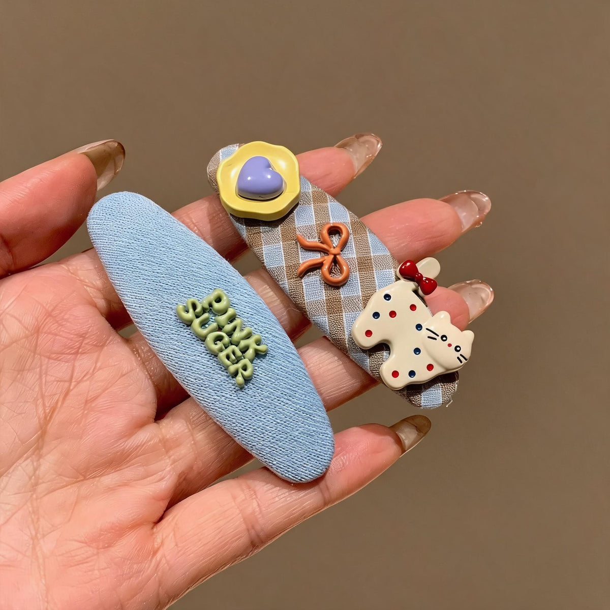 Plaid Kitten Snap Hair Clip