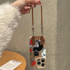 Peony Cat Porcelain Phone Case – Cat With Strap