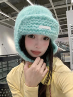 Pom-Pom Knit Trapper Hat