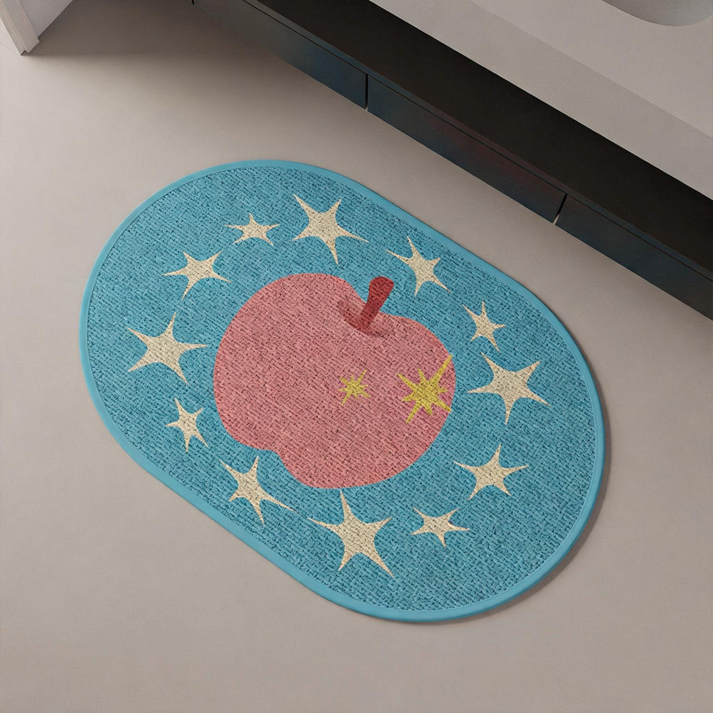 Starry Apple Oval Bath Mat