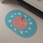 Starry Apple Oval Bath Mat