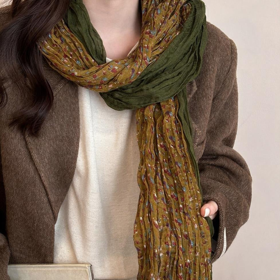 Crinkle Ditsy Floral Scarf