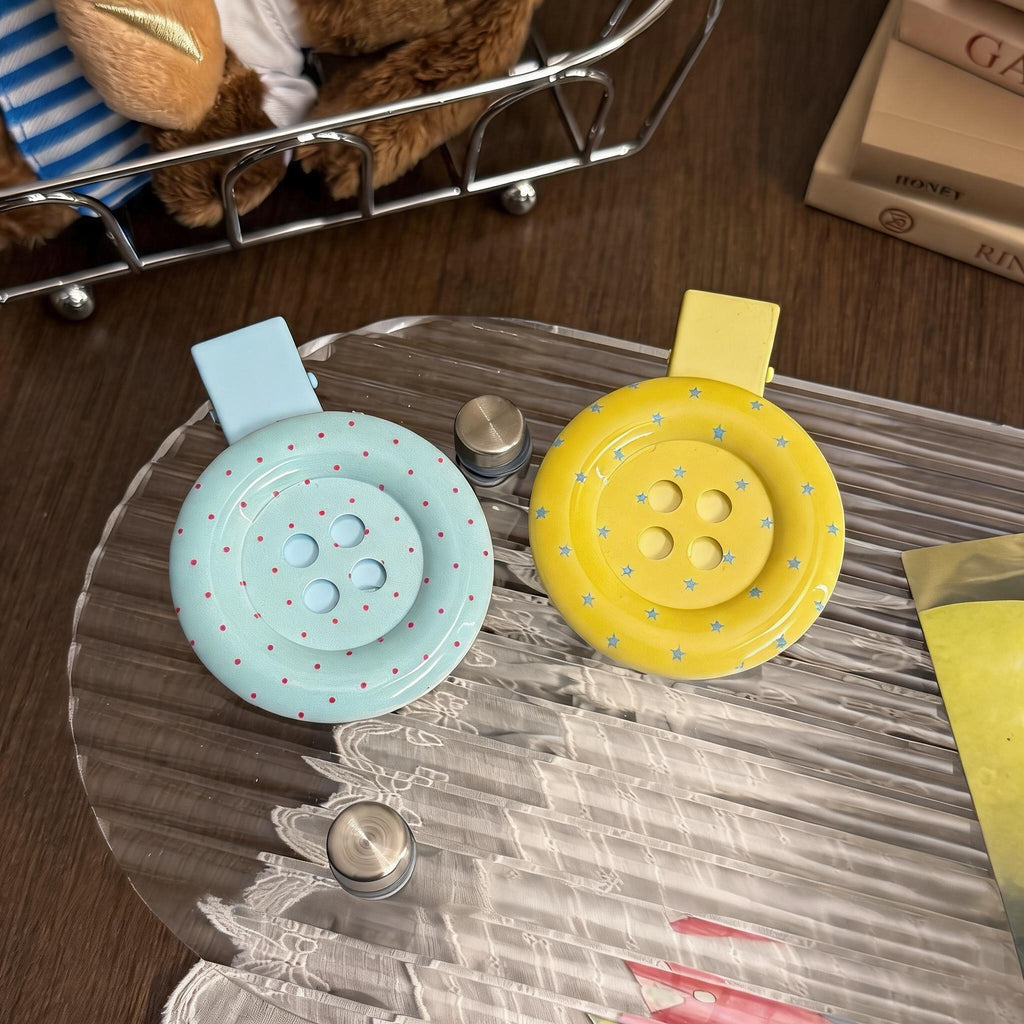 Oversized Button Hair Clips