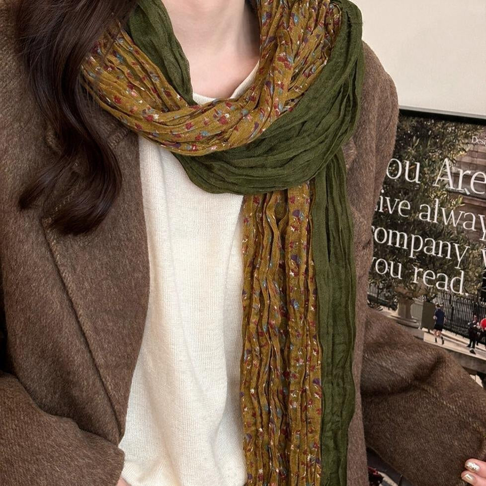 Crinkle Ditsy Floral Scarf