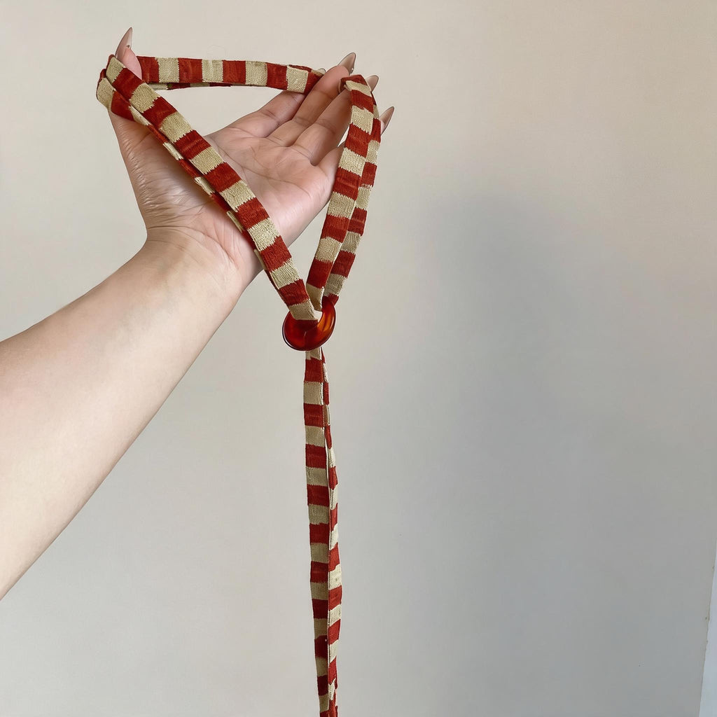 Striped Ring Tie Belt