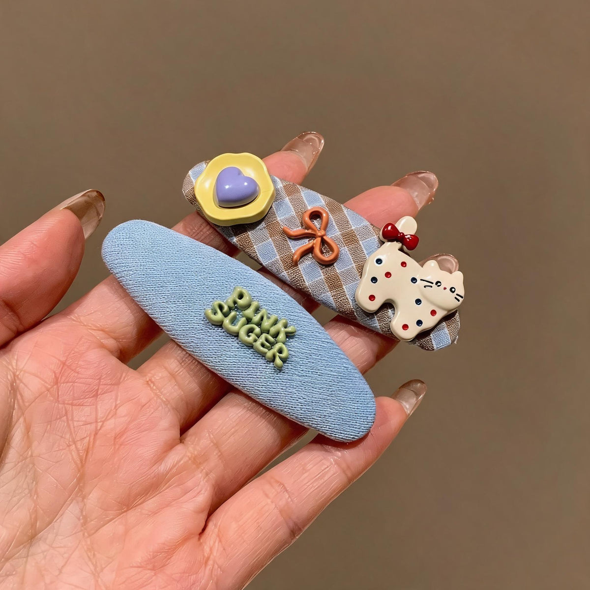 Plaid Kitten Snap Hair Clip