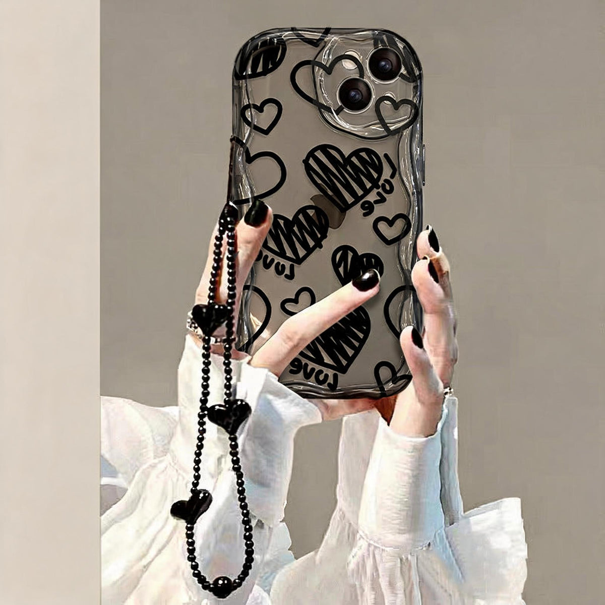 Scribbled Heart Wavy iPhone Case