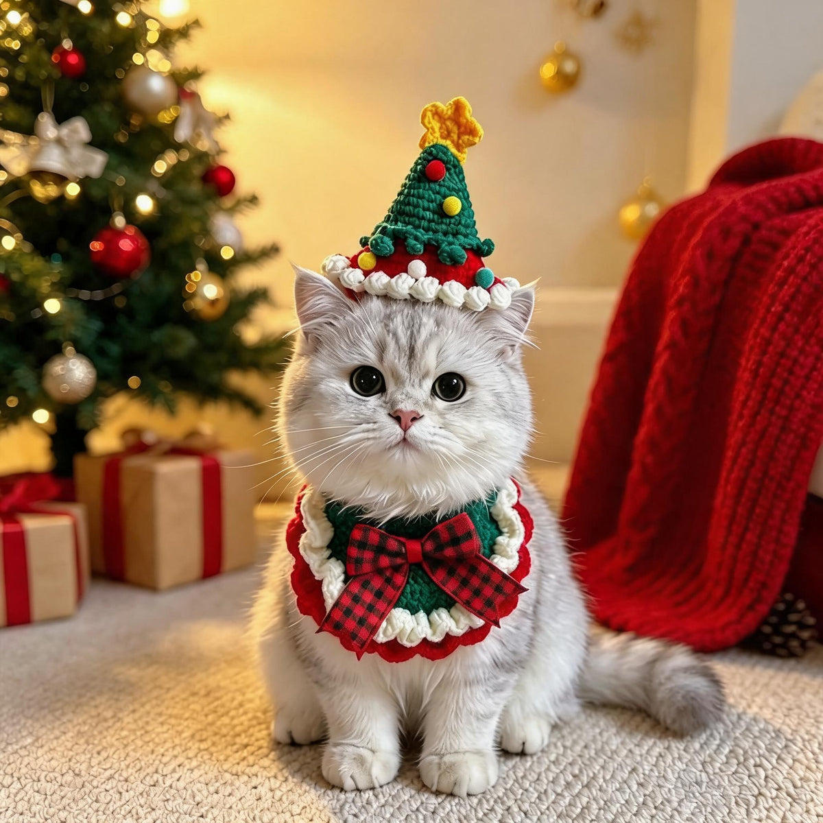 Christmas Tree Pet Hat Set