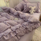 Ruffled Washed Cotton Bedding Set