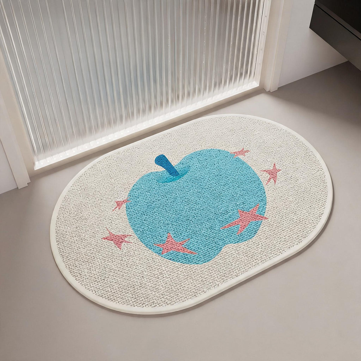 Starry Apple Oval Bath Mat