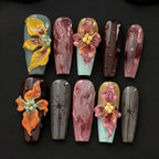 Raised Blossom Press-On Nails