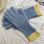 Contrast Cuff Touchscreen Gloves