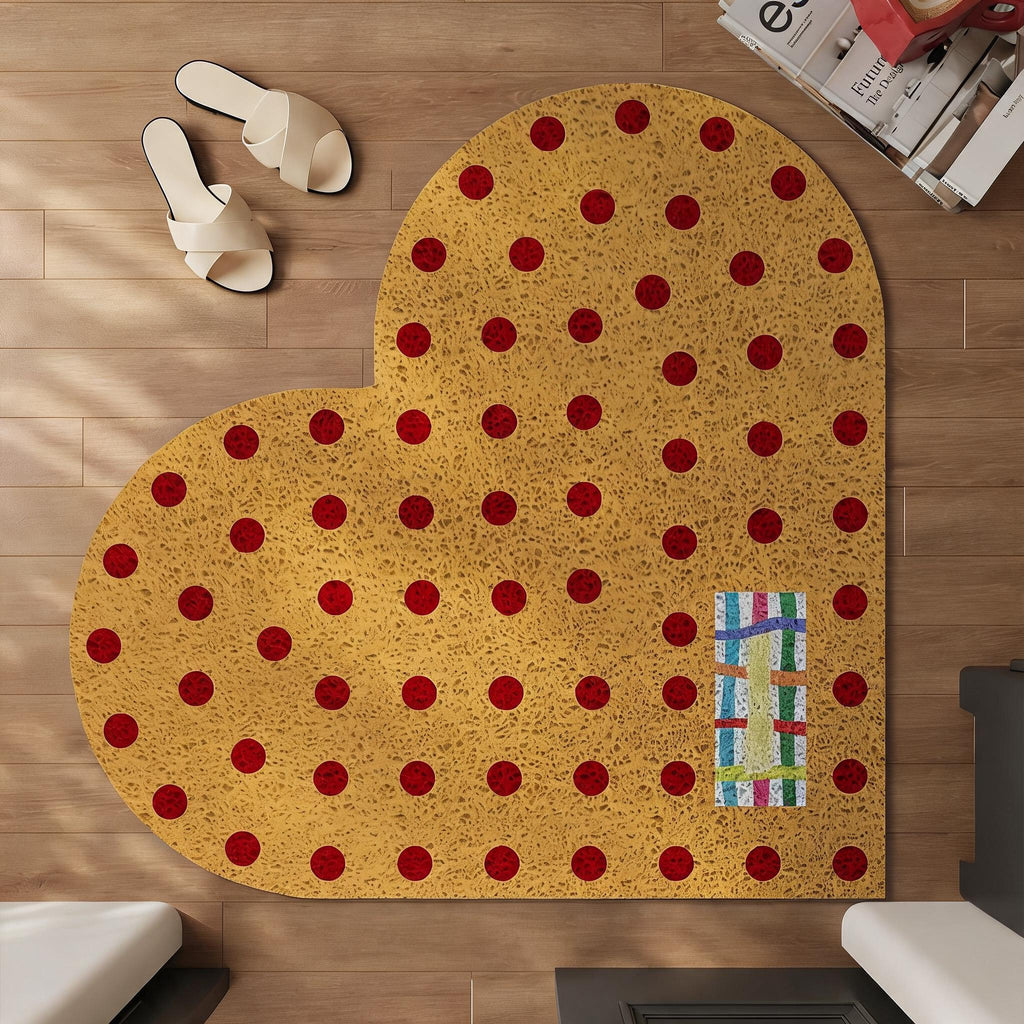 Retro Polka Heart Doormat