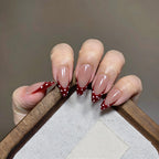 Red French Polka Dot Nails