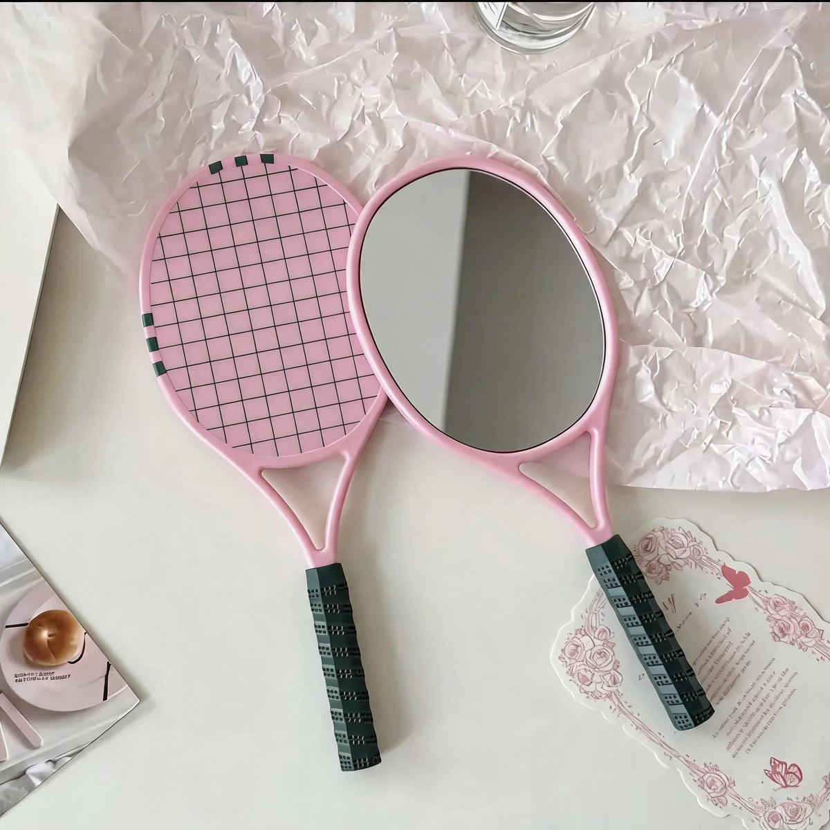 Tennis Racket Handheld Mirror
