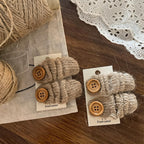 Fuzzy Button Snap Hair Clip