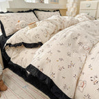 Ruffle Edge Cotton Bedding Set