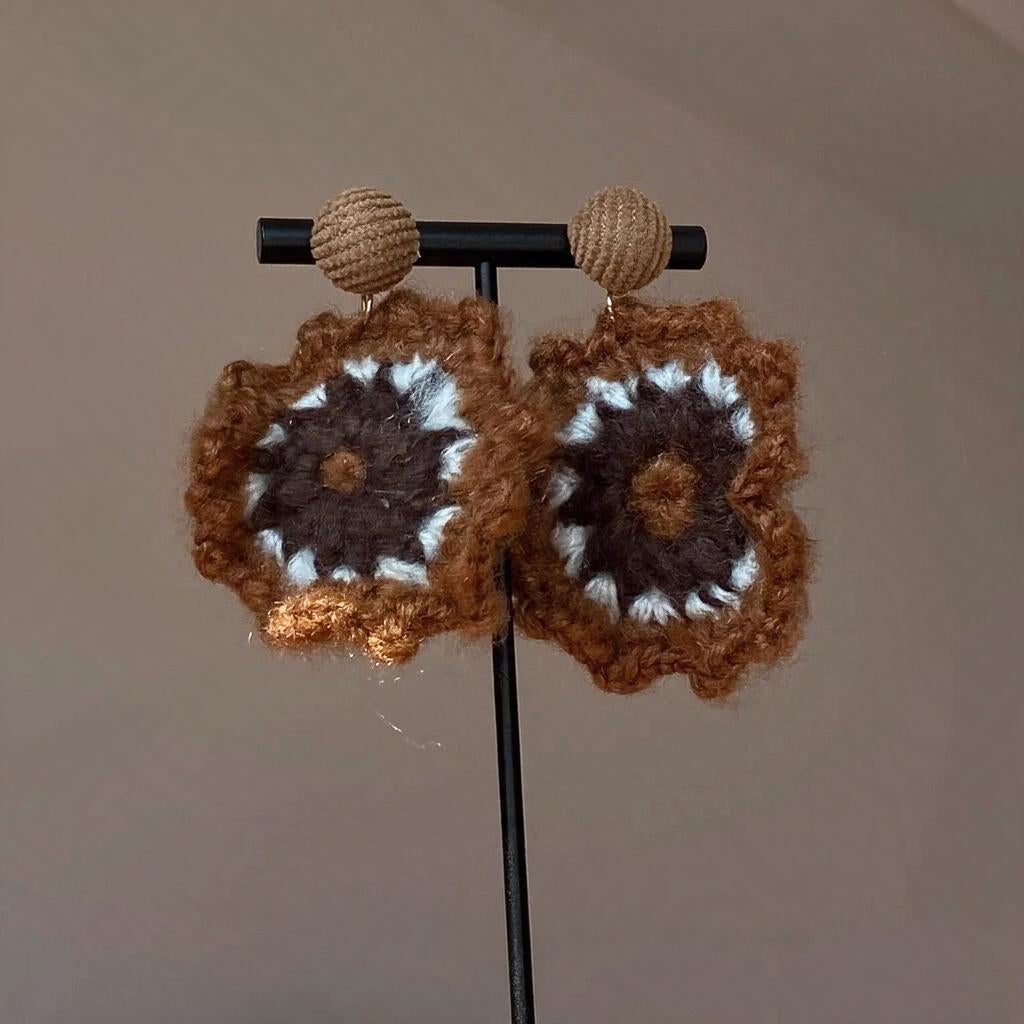 Toasted Bloom Crochet Earrings