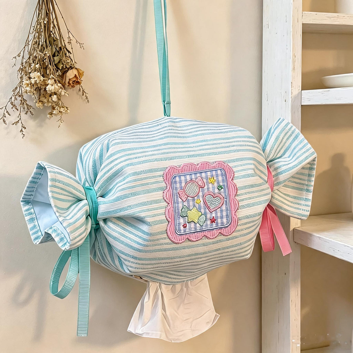 Striped Candy Hanging Tissue Holder