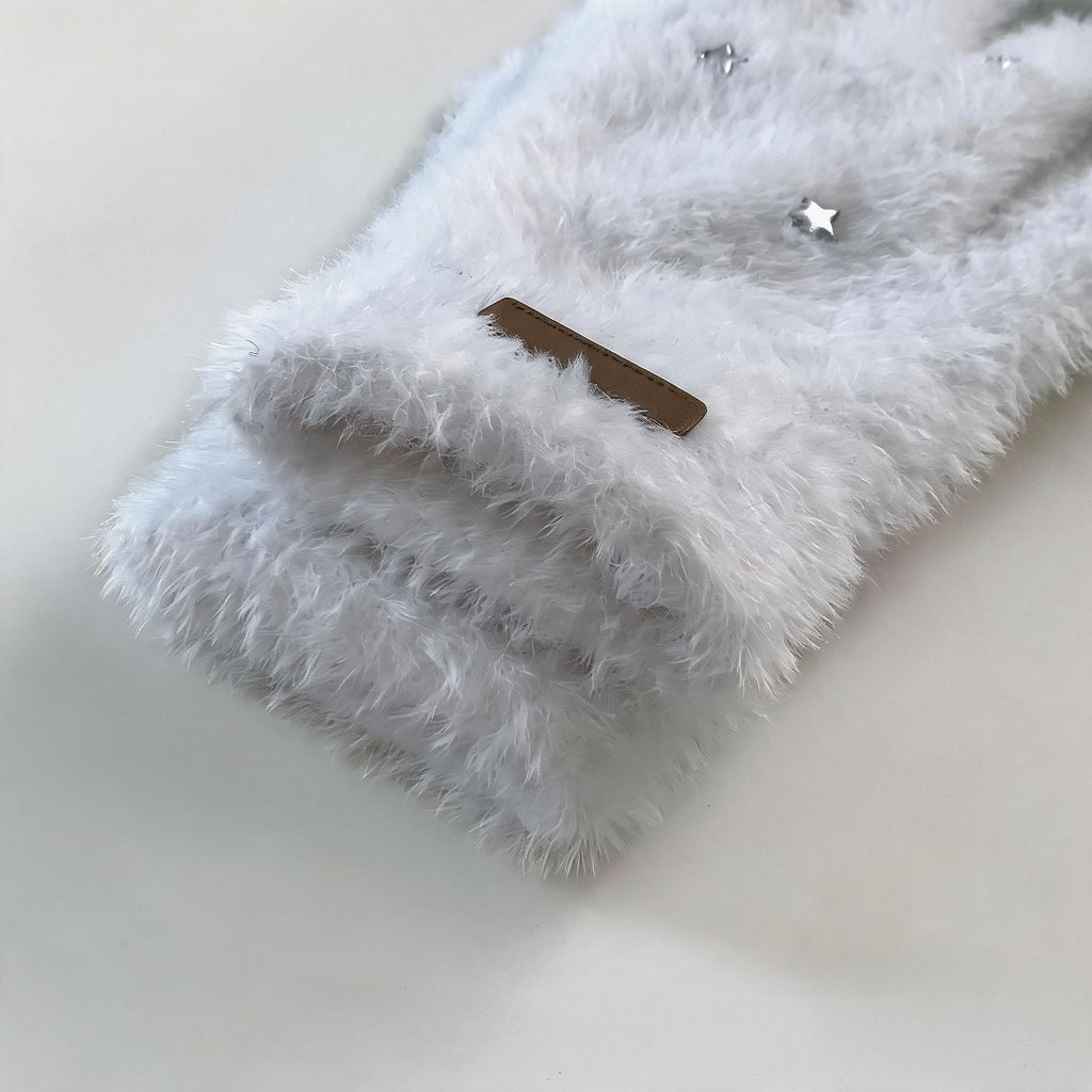 Star Studded Fluffy Gloves