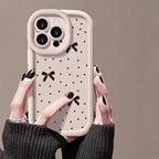Puffy Polka Bow Case – Soft Light Tones