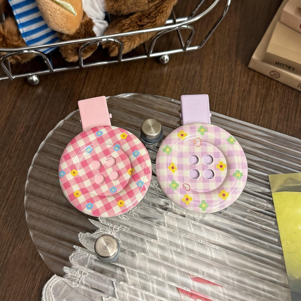 Oversized Button Hair Clips
