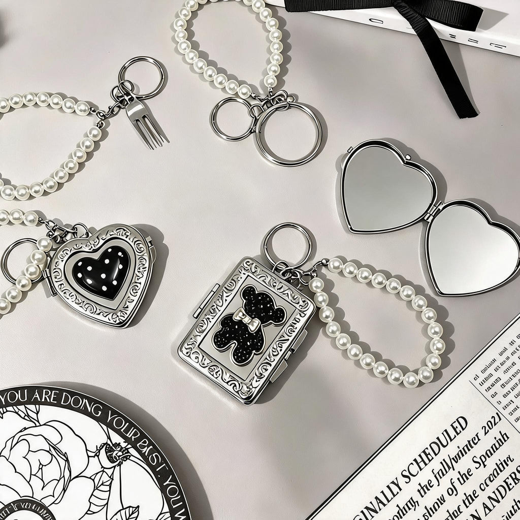 Beaded Locket Mirror Charm