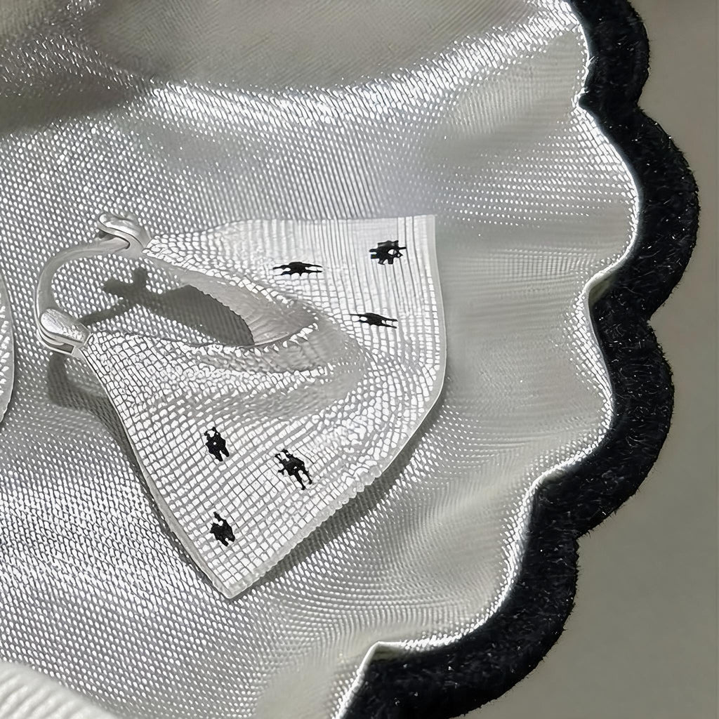 Polka Dot Purse Hoop Earrings