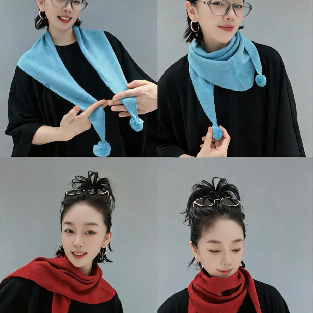 Pom Pom Knit Kerchief