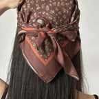 Mocha Print Square Bandana