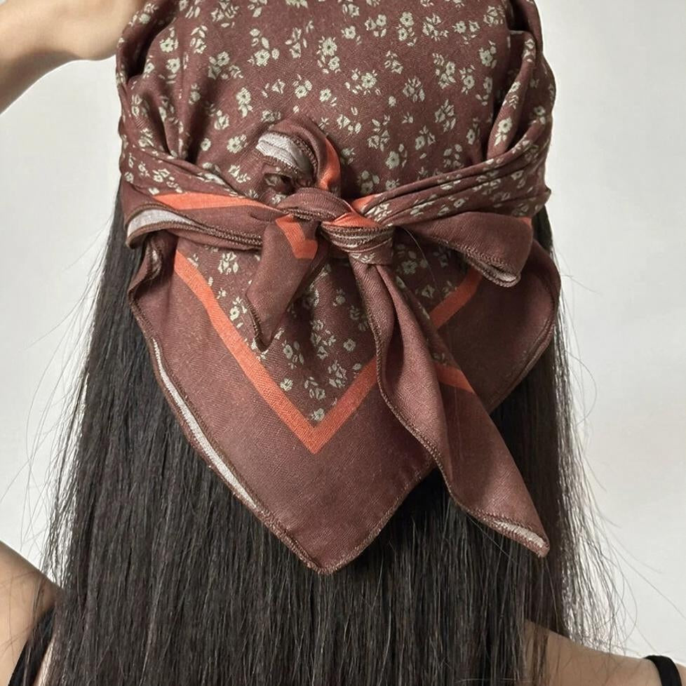 Mocha Print Square Bandana