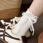 Lace Frill Bow Crew Socks