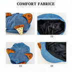Cat Ear Denim Newsboy Cap