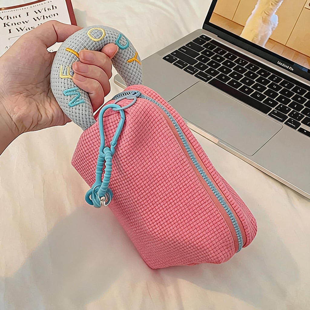 Waffle Grid Wrist Pouch