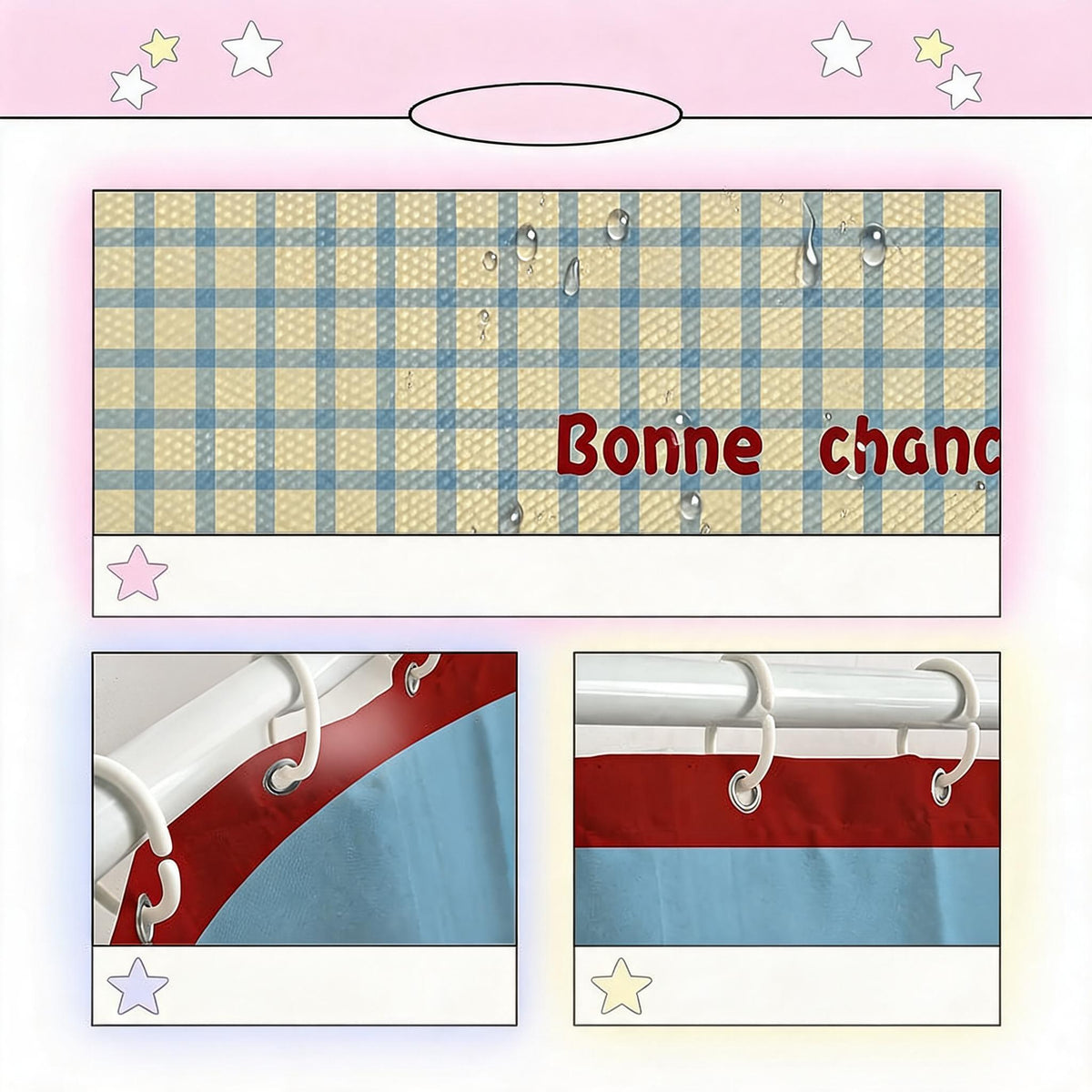 Two-Tone Gingham Shower Curtain
