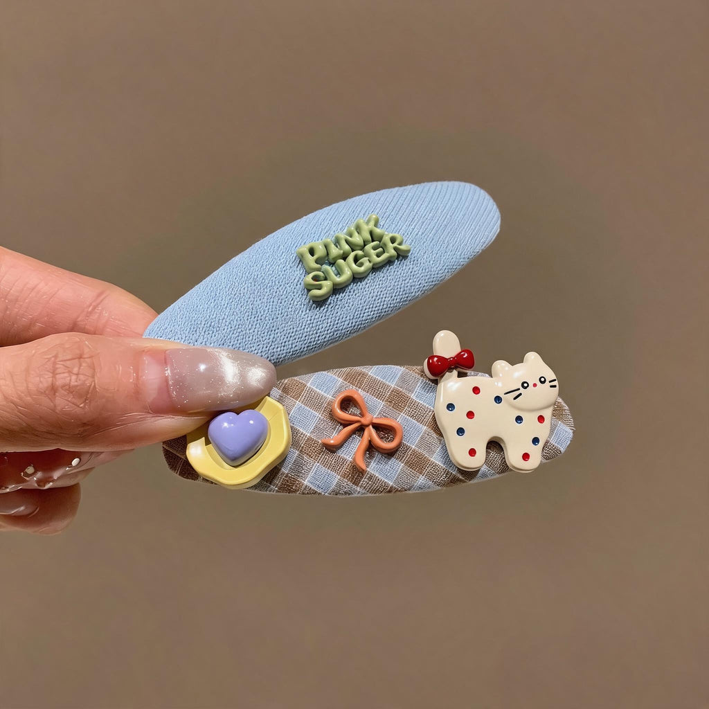 Plaid Kitten Snap Hair Clip