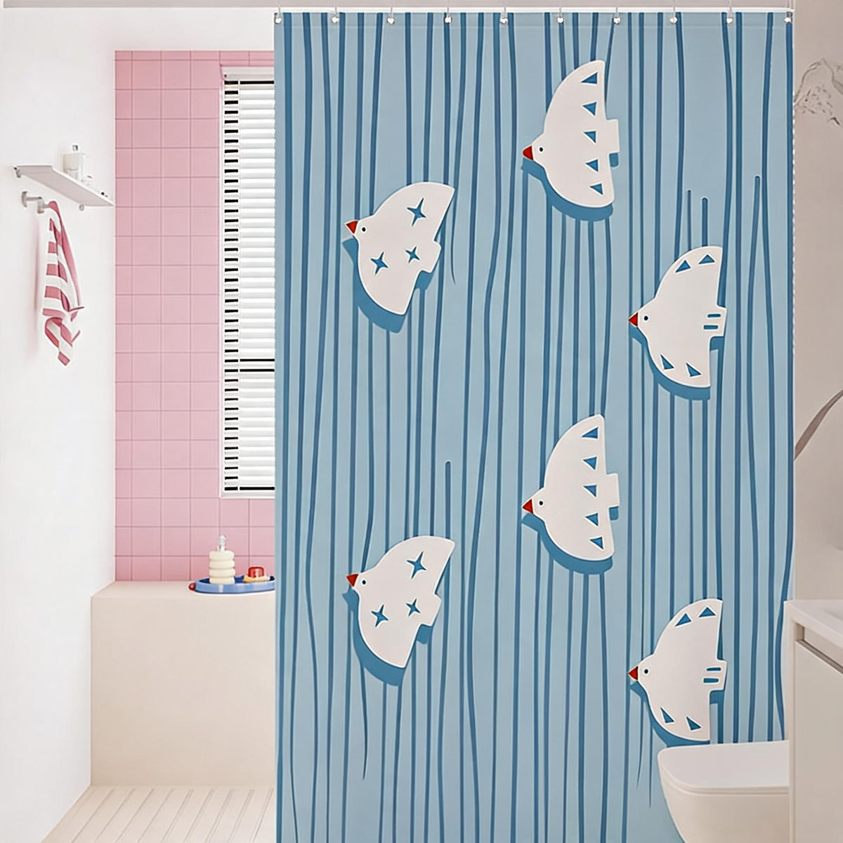 Bird Flock Shower Curtain