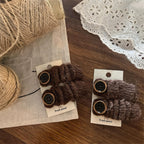 Fuzzy Button Snap Hair Clip