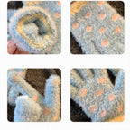 Fuzzy Polka Dot Touchscreen Gloves