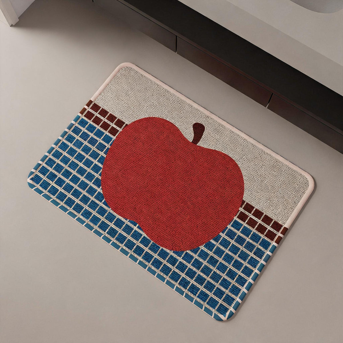 Chequer Print Quick-Dry Bath Mat